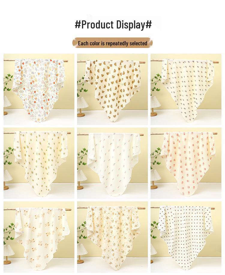 Double-Layer Crinkle Muslin Swaddle Blanket - Soft, Breathable, Skin-Friendly, Comfortable Newborn Towel