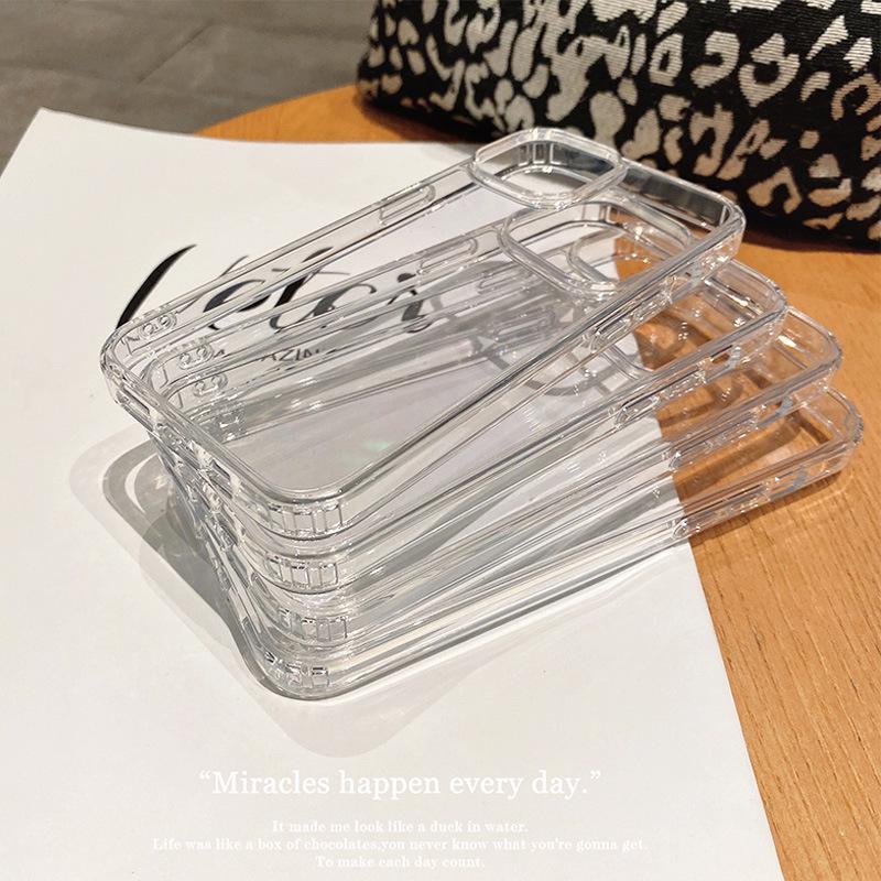iPhone 15 Acrylic Anti-Fall Transparent Case with Large Hole for XR, 14, 16