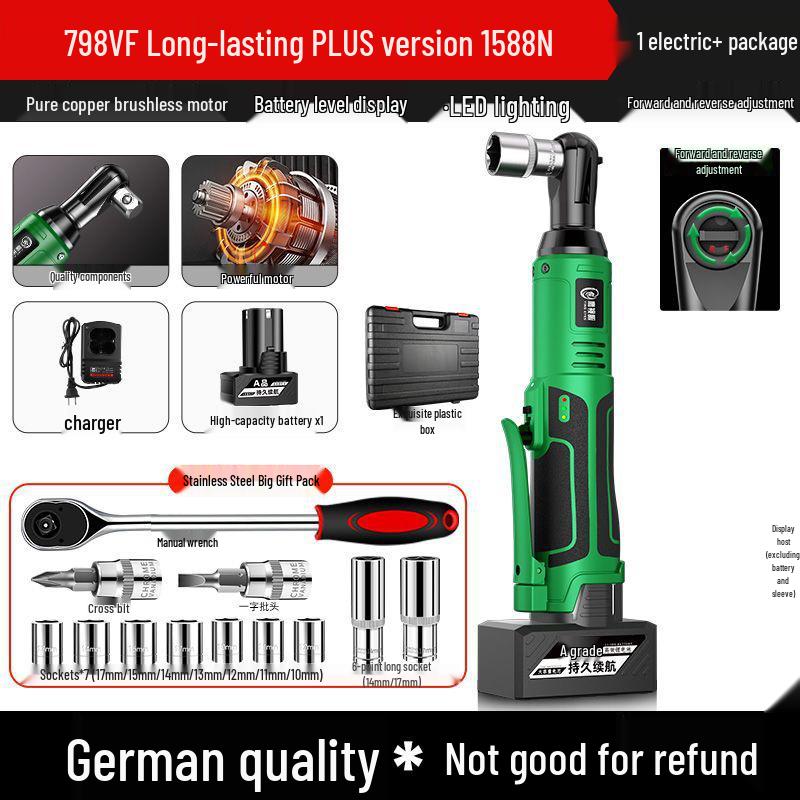 90° Rechargeable Lithium Battery Ratchet Wrench for Auto Repair