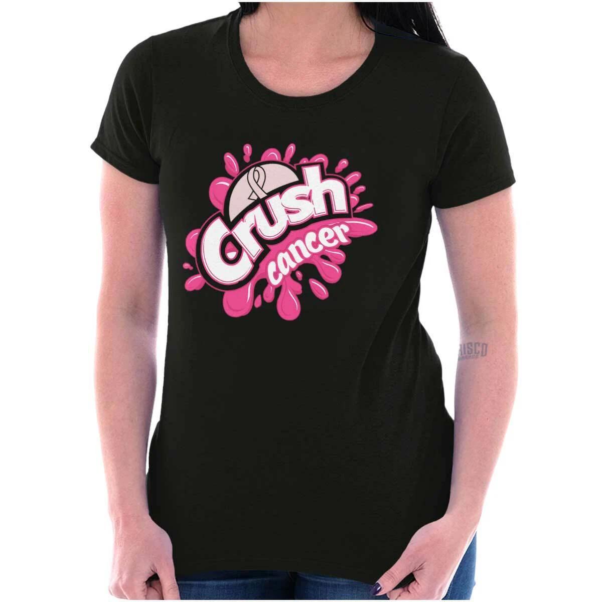 Crush Breast Cancer Awareness Survivor Cute Womens Top Junior Graphic Tee S