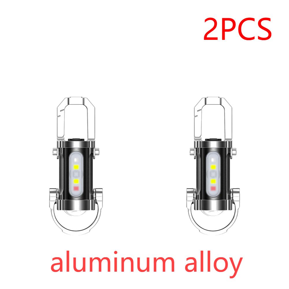 Rechargeable Keychain Flashlights 800 Lumens COB LED Work Light 7 Modes Emergency Keychain Light for Walking Hiking Emergency