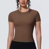 New-style Sports-inspired, Figure-hugging, Short-sleeved, Breathable Yoga T-shirt for Running, Training and Fitness – Women’s Top