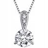 Chain Pr 925 Large Cubic Zirconia Classic Crystal Pendant