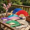 Chinese Style Folding Fan Cooling Tool Hand Held Fan Decorative Dance Fan  Bridal Shower