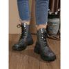 Thick-soled Lace-up Martin Boots 2025 Winter New Plus-size Round Toe Slimming British Style Colorful Boots for Women