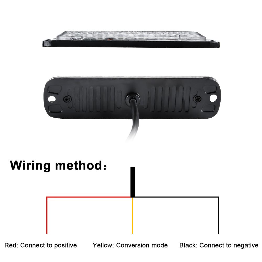 6 Led Car Strobe Warning Light Truck Flashing Strobe Emergency Grill Light White Blue Red Yellow Beacon Lamp Police Lamp 12V 24V