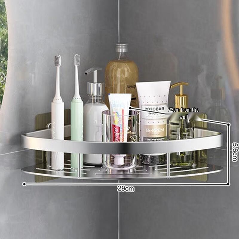 Xuanyong No-Drill Space Aluminum Corner Storage Shelf