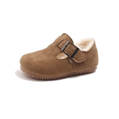 Kids Furry Warm Casual Shoes Korean Style For Boys Girls