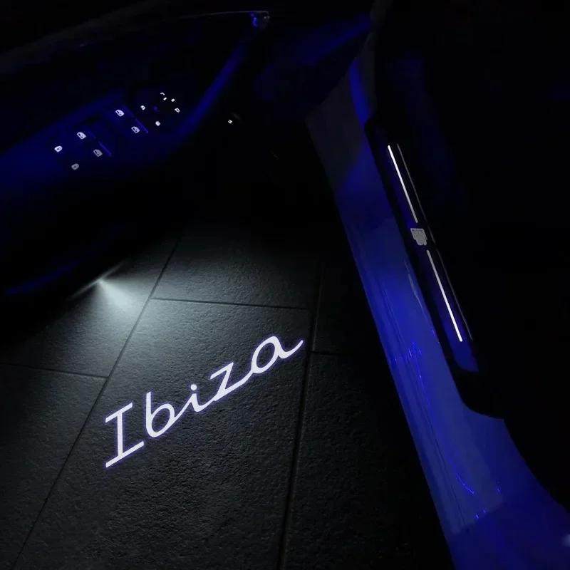 2 Stück Auto HD Projektor Lampe Auto Tür Kabellos Willkommenslicht LED Zubehör Für SEAT Cupra Ibiza Leon Ateca Arona