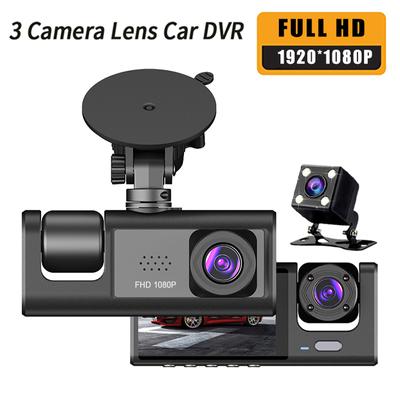 Palubní kamera Full HD 1080P se 3 kamerami do auta 2palcová obrazovka palubní kamera Černá skříňka Ovladač Videorekordér DVR do auta Zadní kamera do auta Příslušenství do auta