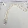 Collana di Perle d'Acqua Dolce Rotonde 5,5-6MM con Chiusura in Argento S925 e Chiusura a Farfalla con Perla Singola 7-8MM