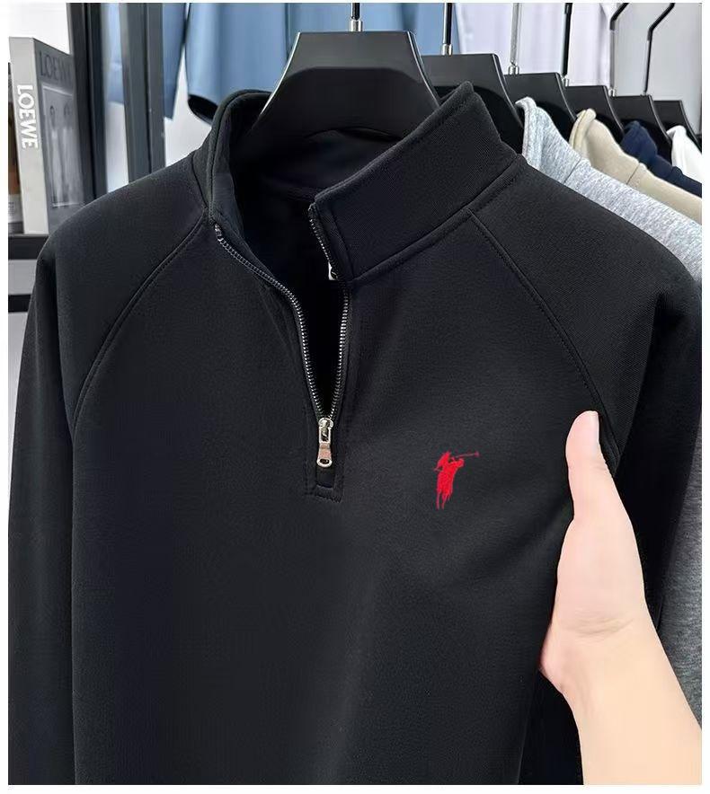 Herren Freizeit-Baumwoll-Hoodie mit halbem Reißverschluss und Stehkragen, Hochwertiges Gefühl, Herbst-/Winterkollektion