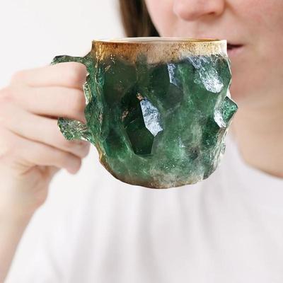 Mineral Crystal Mugs 11 Oz Mineral Crystal Drinking Mug For Coffee Large Caliber Bar Club Mug Party Tea Cups Funny Coffee Cups