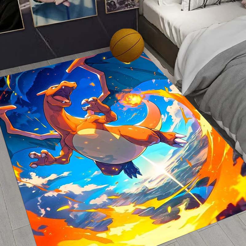 Charizard Charmander Pokemon Living Room Non-Slip Area Rug Soft Carpet for Bedroom Kids Playroom Sofa,Home Decor Doormat Gift-22