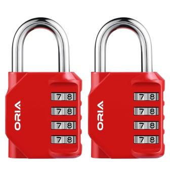 ORIA Combination Padlock 2PCS Password Locks 4 Digit Waterproof Outdoor Lock For Door Suitcase Bag Package Cabinet Locker Window