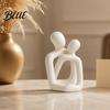 Liebespaar Skulptur 3D Gedruckte Abstrakte Statue Minimalistische Paare Schlafzimmer Dekor Weiß Umarmende Liebende Skulpturen Schminktisch Romantisch