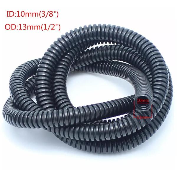 32.8ft 3/8" Black Car Split Wire Loom Conduit Polyethylene Flexible Tubing Hose