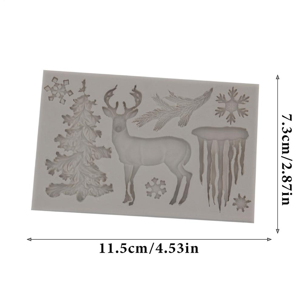Christmas Elk Shaped Silicone Mold DIYs Christmas Tree Snowflake Cake Baking Decoration Chocolate Mold Elk Silicone Mold