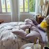 100% Cotton Bedding Set Ins Korean Floral 3D Printed Duvet Cover Bed Linen Flat Sheets Set 2 Pillowcases Twin Double Queen Size