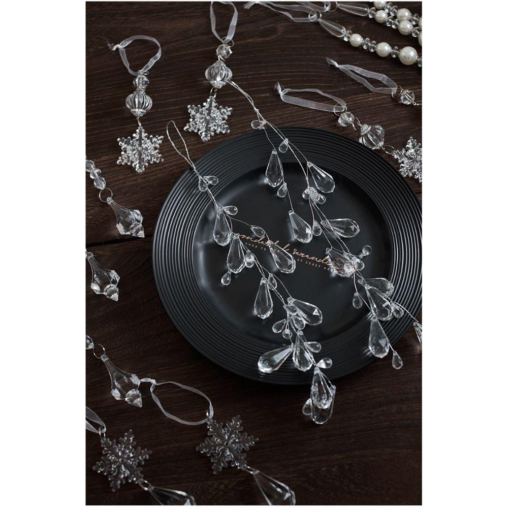 Snow Beads Star Drop Ornaments Transparent Christmas Decorations Christmas