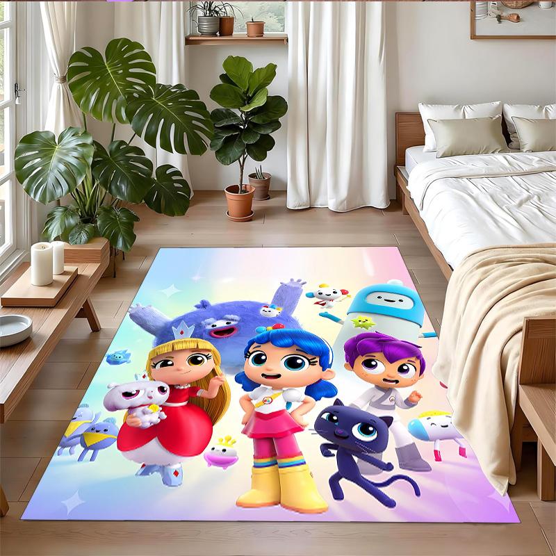 Anti‑Slip Crystal Velvet Floor Rug, True And The Rainbow Kingdom Design Carpet for Indoor Living Bedroom Home Decoration
