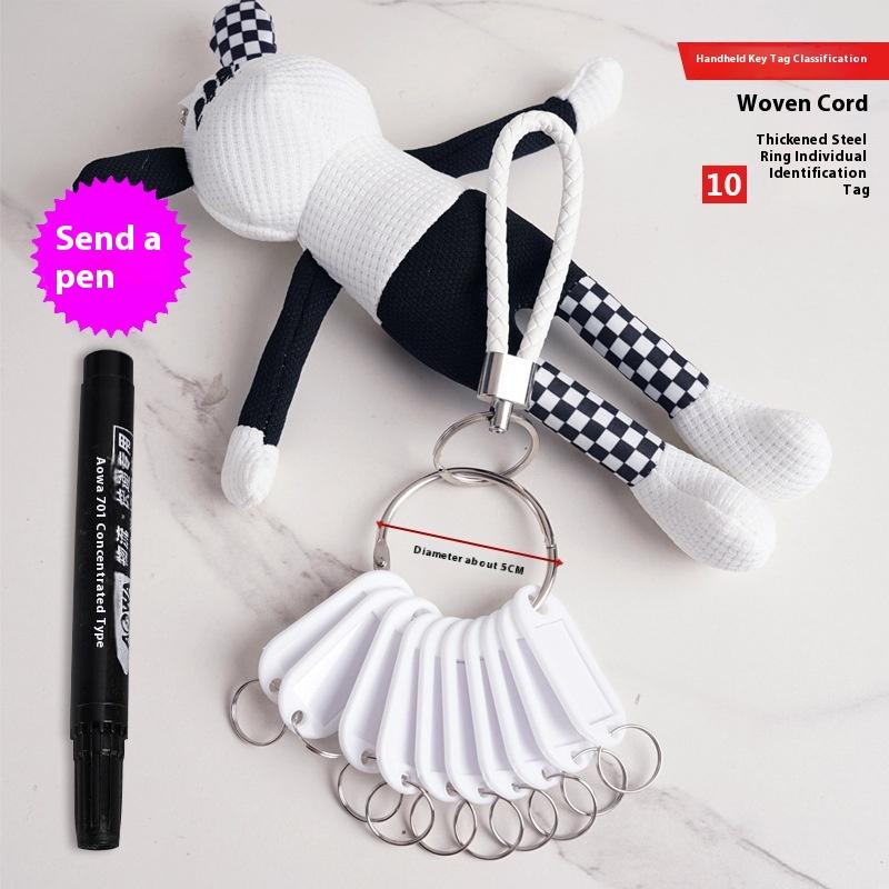 Leather Handheld Classification Key Card 10 Signboards Keychain Hanging Handheld Keychain Rentals Labels Storage Tags