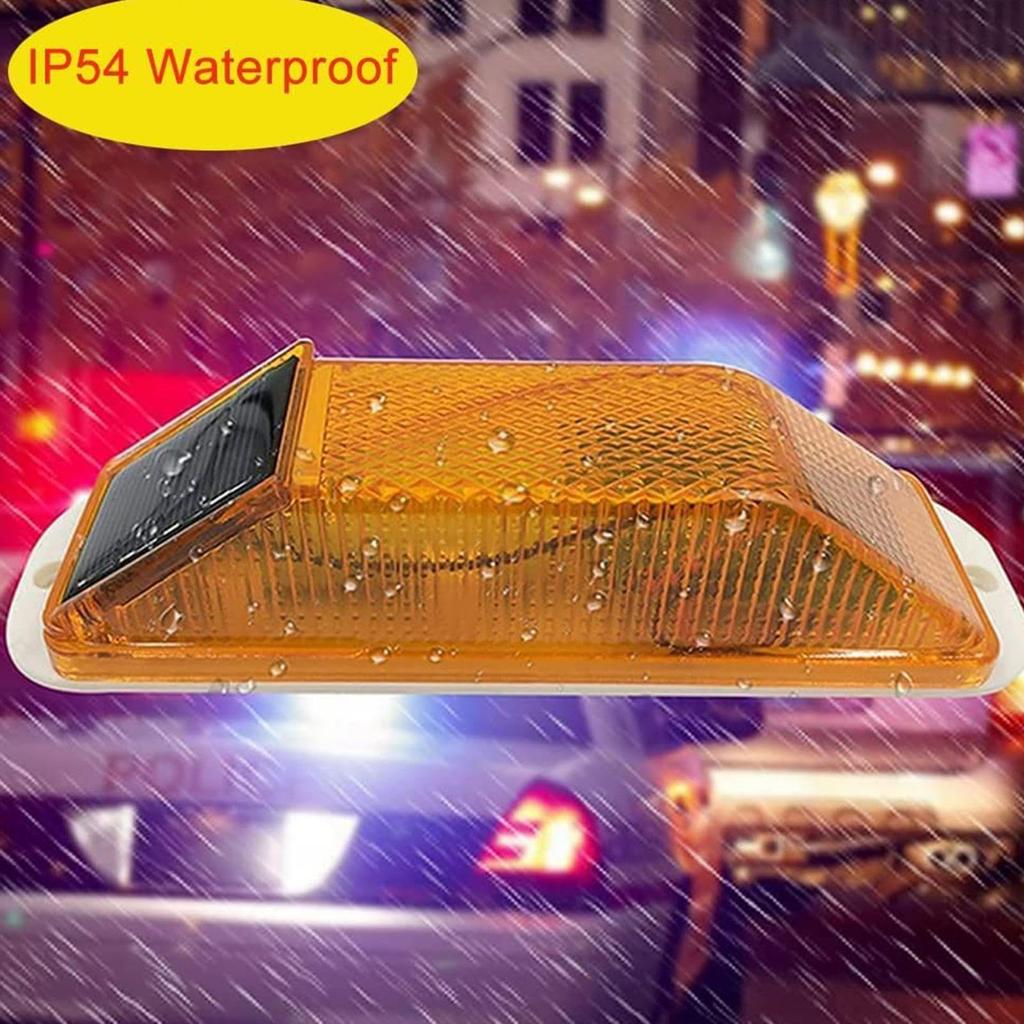 Solar Warning Light - Solar Flash Warning Light, LED Warning Light, Automatic Turning Off,