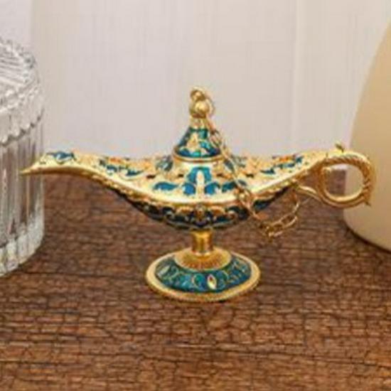 

Винтажная мини-лампа желаний в европейском стиле Аладдина, 12x6,8, металлическое украшение ручной работы 12 x 6.5