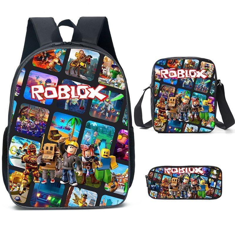 Spacious 20-35l Nylon Roblox Backpack Breathable Cartoon Bag For Students Travel