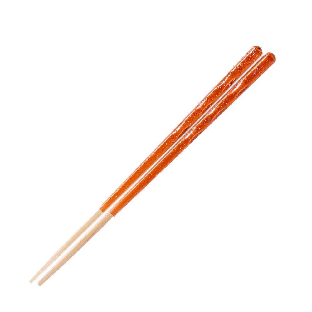 

on FUJIEI Really chopsticks for adults 23cm Orange glitter Painted chopsticks made by chopstick craftsmen Made in Japan Dishwasher safe [Featured TV]