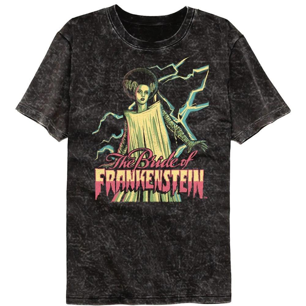 Universal Monsters Bright Bride Black Colortone Mineral Wash Movie Children s T-shirt 100