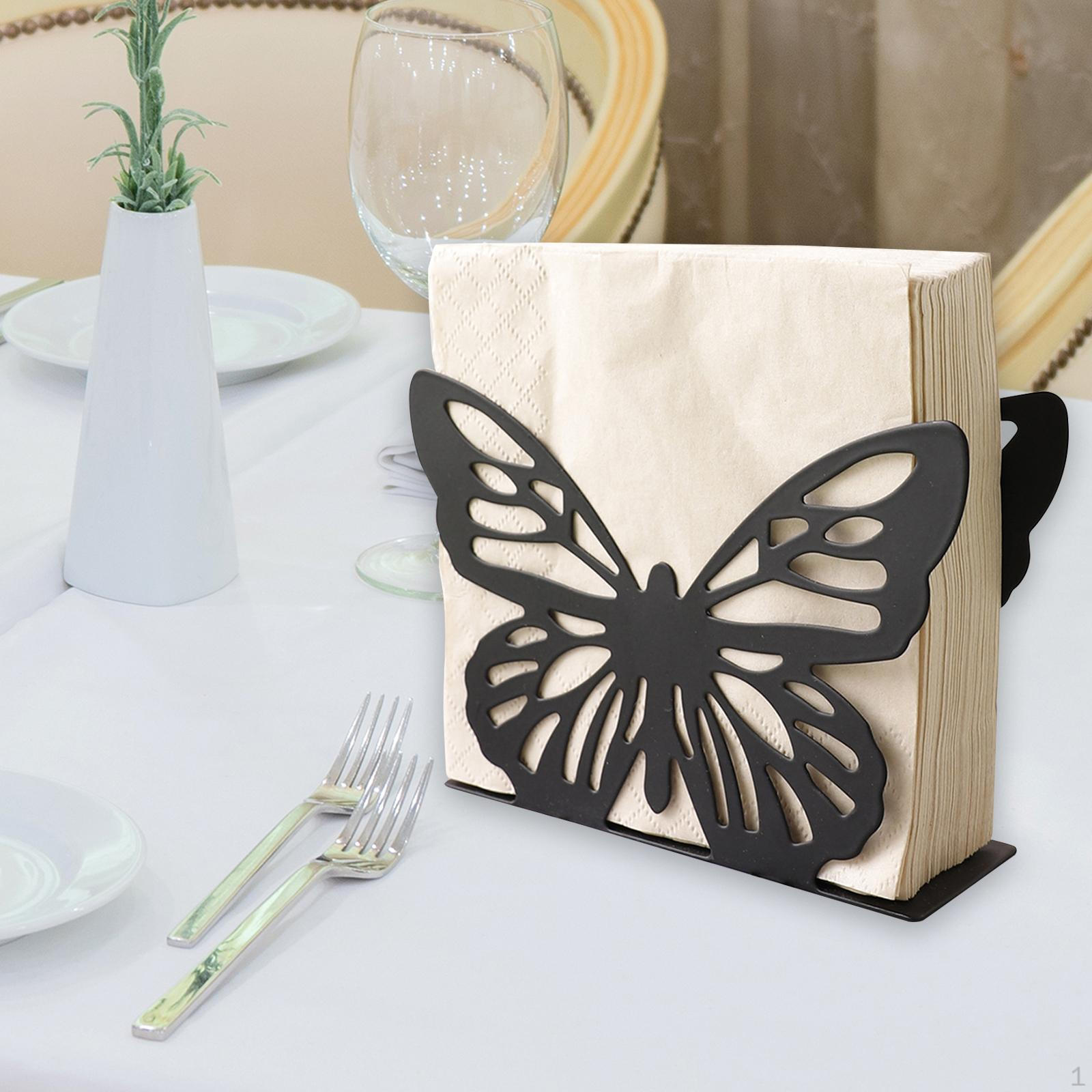 

Butterfly Countertop Tissue Holder Organizer Freestanding Dispenser for Picnic Kitchen Party чёрный
