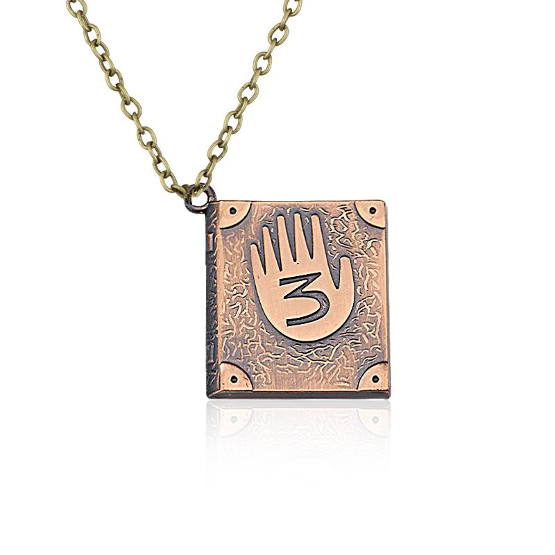 Anime Gravity Falls Bill Cipher Dipper Dagboek Journal Hanger Ketting voor Mannen Vrouwen Vintage Choker Ketting Fans beige