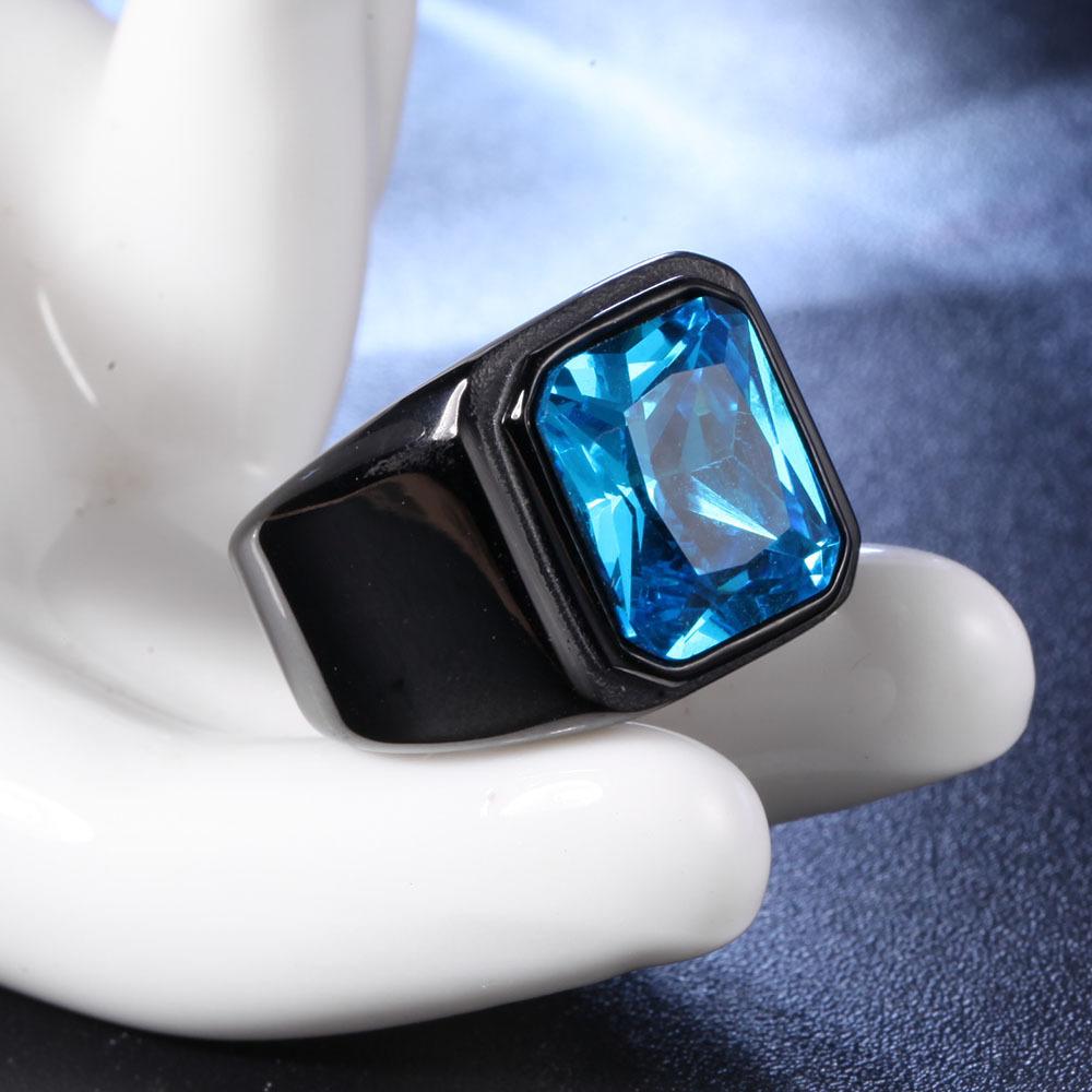 2026 Personalized Fashion Square Simple Gemstone Trendy Men's Ring Party Party Jewelry Accessories