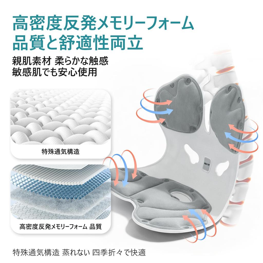 SSIITT Posture Correction Chair, Pelvic Support Chair, Seat Chair, Prevents Back Pain, Pelvic Correction, Posture Correction, High-Rebound Memory Cott