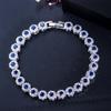 Elegant European and American Fashion AAA Zircon Bracelet with Platinum Finish