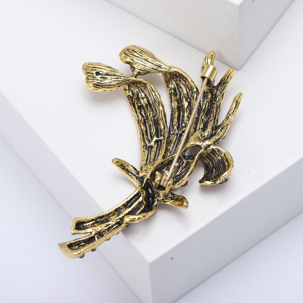 Weibliche Mode Vintage Regenbogen Blume Broschen Für Frauen Luxus Gold Farbe Legierung Kristall Brosche Sicherheitsnadeln