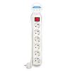 GARZA - Basic Power Strip with White Illuminated Switch, 6 Sockets, 1.4 Meter Cable, 1 Unit CE