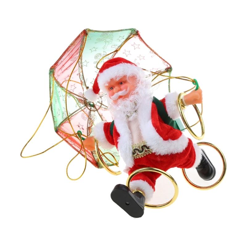 Electric Santa Clause Doll Toy Parachute Dancing Old Man Ornament Decoration Home Fun and Unique Decor for Festive DropShipping