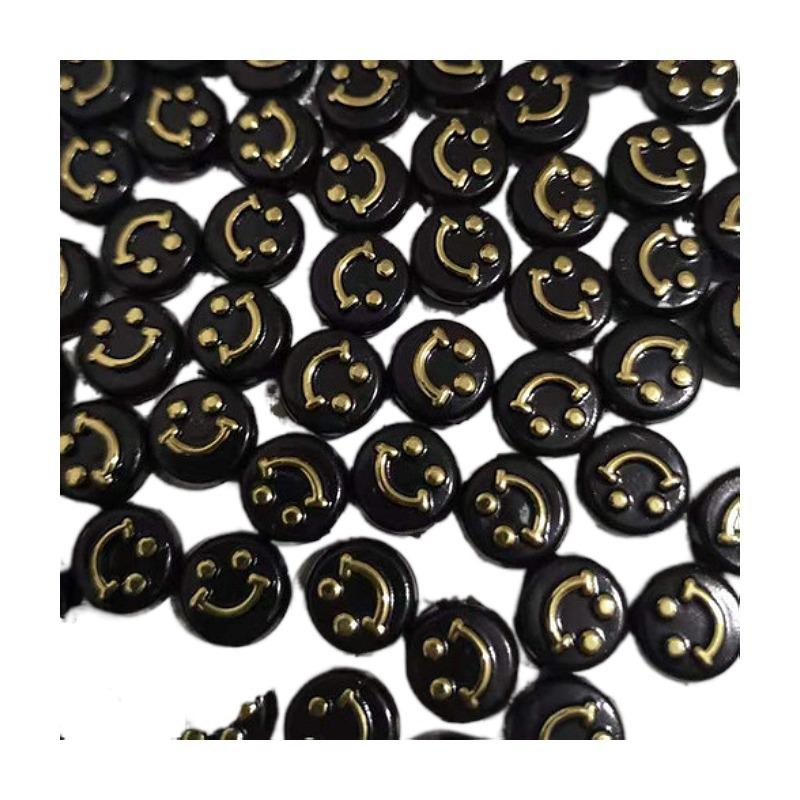 10Mm Round Acrylic Colored Smiley Face Beads Smiley Face Beads Diy Bracelet Beaded Flat Round Beads
