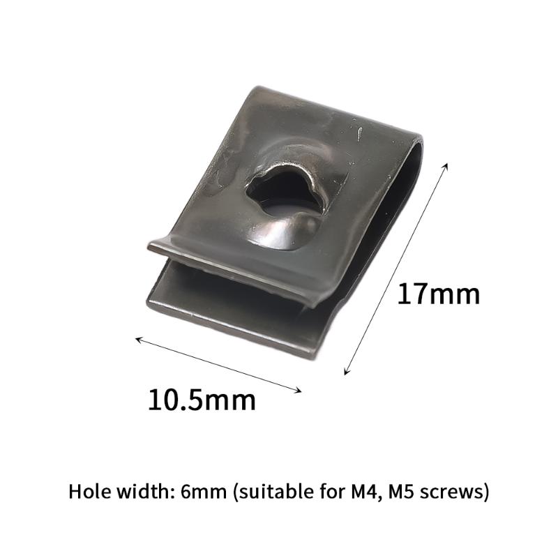 Metal U-Type Screw Fastener Clip Car Screw Base Anti-rust Clamp Fastener Bumper Fender Trim Panel Fastener Board Protection Clip