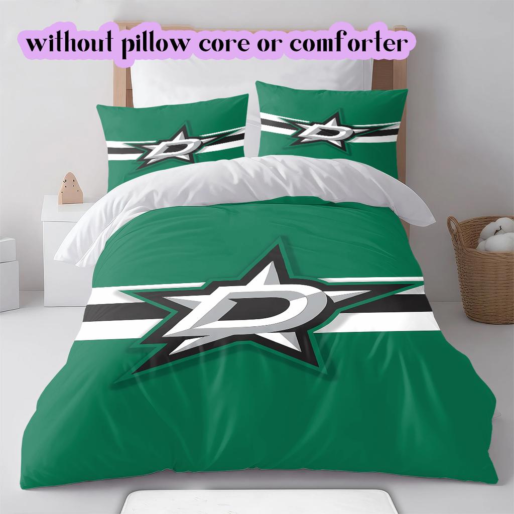 Ice Hockey Logo Pattern Bedding Quilt Set Quilt Cover Pillowcase Home Decoration Birthday Gift (1*duvet Cover+ 2*pillowcase, Without Core)