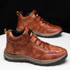 High-top men's shoes mountaineering large-size single shoes flat-soled lace-up trendy men's casual shoes