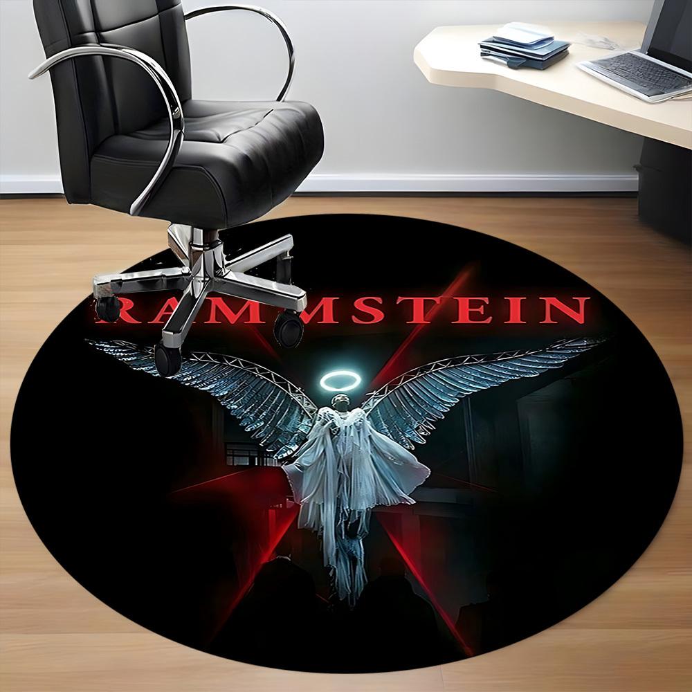 1PC Rammstein Angel Wings Office Round Rug, Non-slip, Soft and Durable Office Rug for Interior Decoration, Perfect for Office,yy250915006