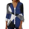 3/4 Length Sleeve Open Front Cardigan For Women Button Down Retro Floral Cardigan For Dress V Neck Womens Tops Coverup