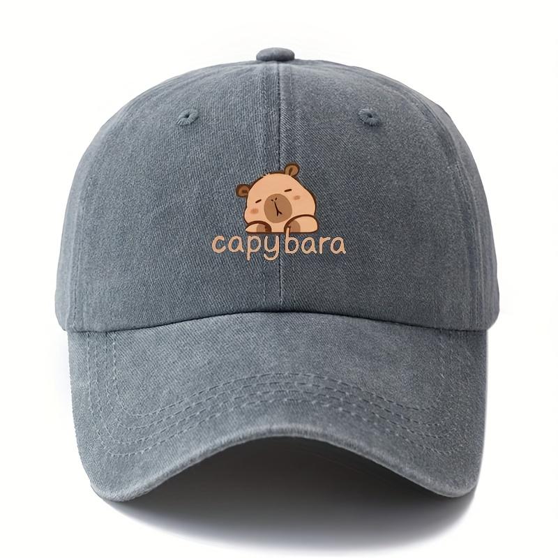 Unisex Capybara Hat Printed Baseball Cap Retro Washed Casual Outdoor Cap