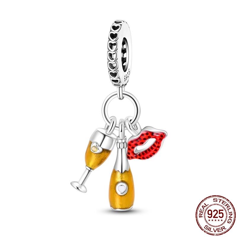 100% Authentic Copper Metal Metal Beer Series Charm Bead Components Compatible With Authentic Original 3mm Pan Bracelet High Quality Fine Jewelry
