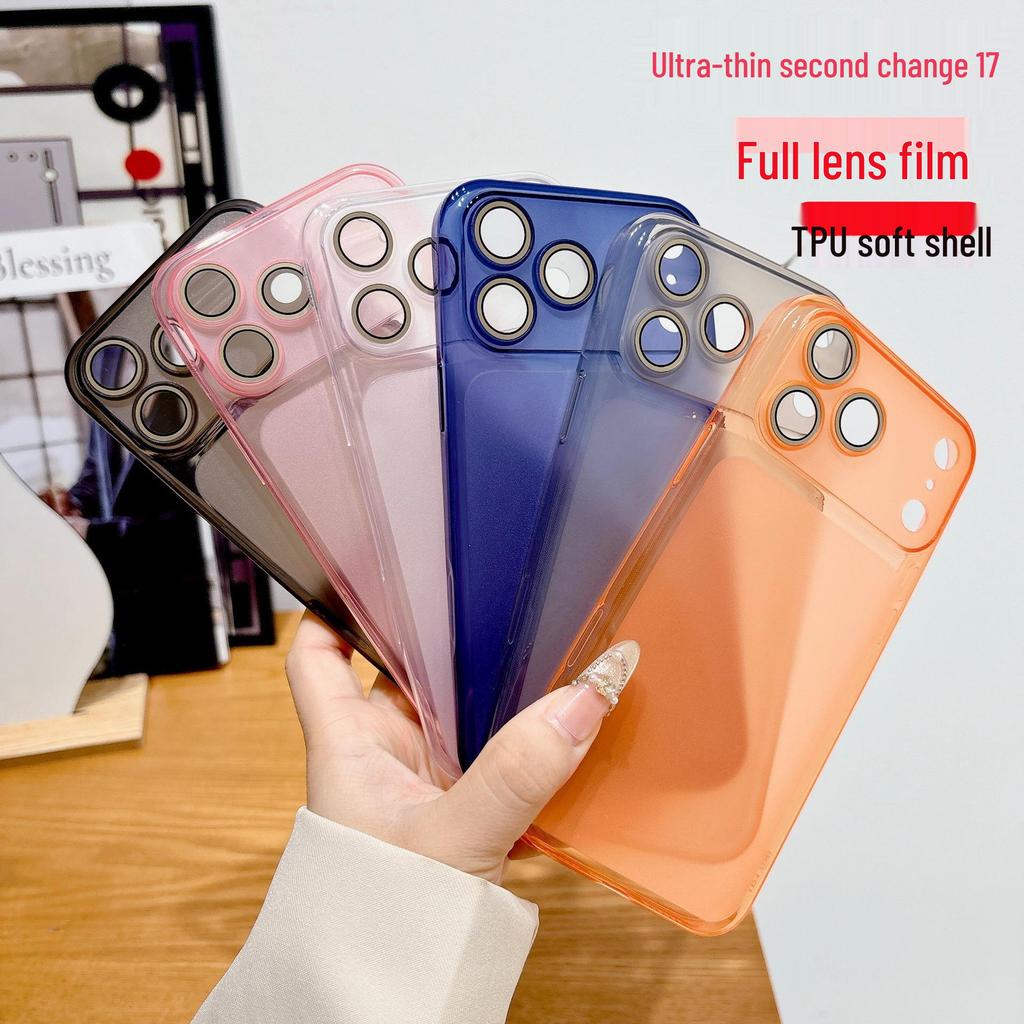 Ultra-Thin Apple 16 Frosted Soft Protective Case with Built-In Lens for iPhone 17 Pro Max