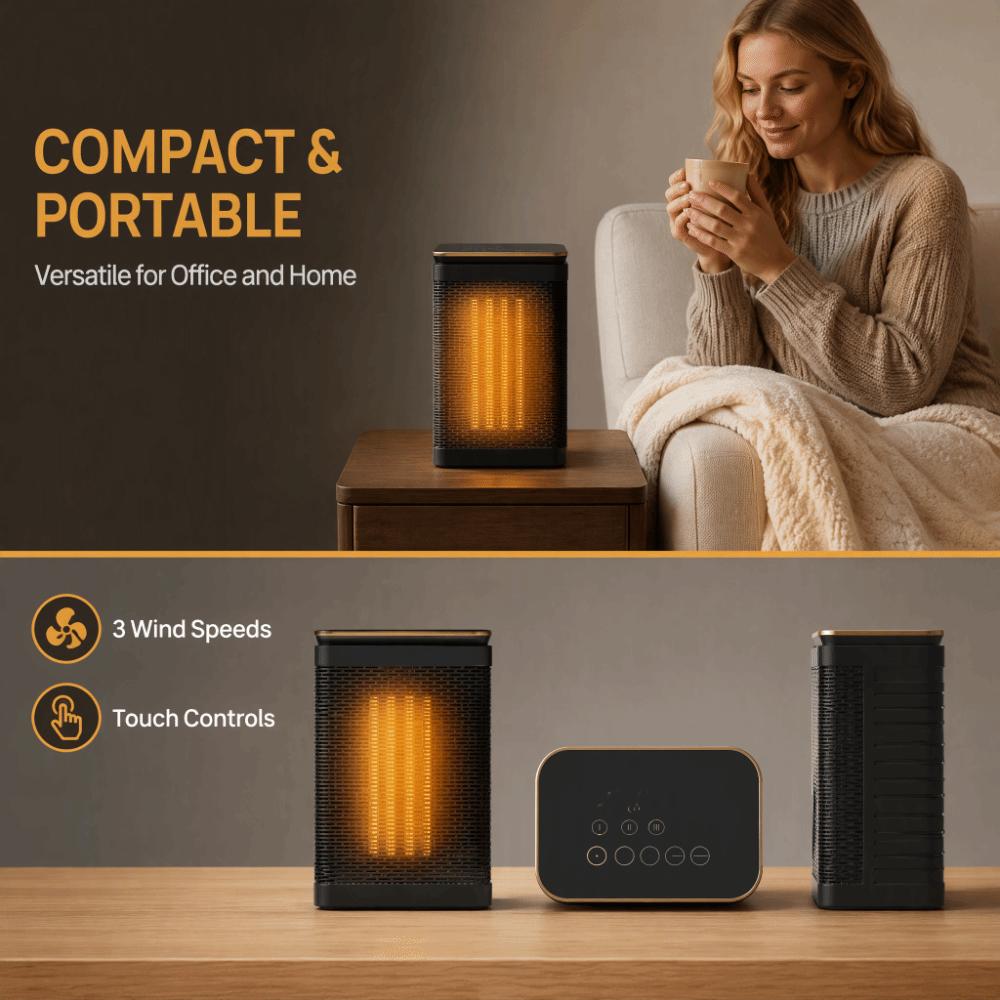 Fast Heating Electric Heater Oscillation Function PTC Heater Cold Days Space Heater Desktop Use