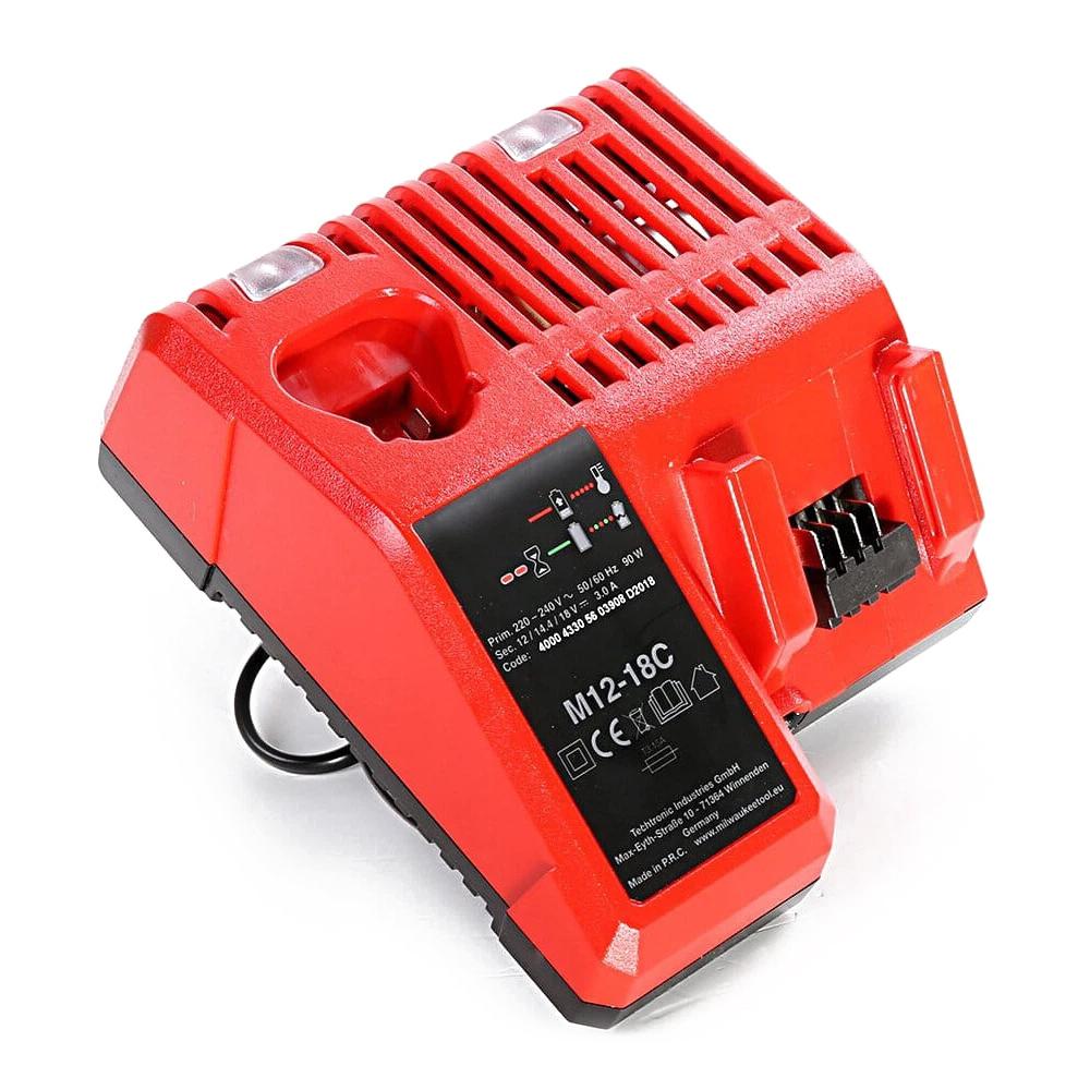 M12-18C Li-ion Battery Charger for Milwaukee 12 V 14.4V 18V C1418C 48-11-1815/1828/1840 M18 M14 M12 Lithium Battery